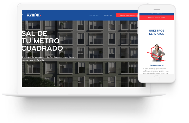 avenir grupo inmobiliario portafolio diseño y desarrollo de sitio web